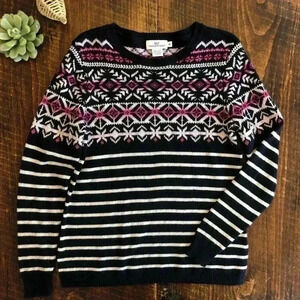 Vineyard Vines | Blue & Cream Striped Fair Isle Sweater